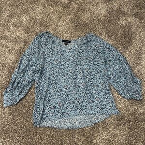Karen Kane Blue Floral long sleeve Blouse